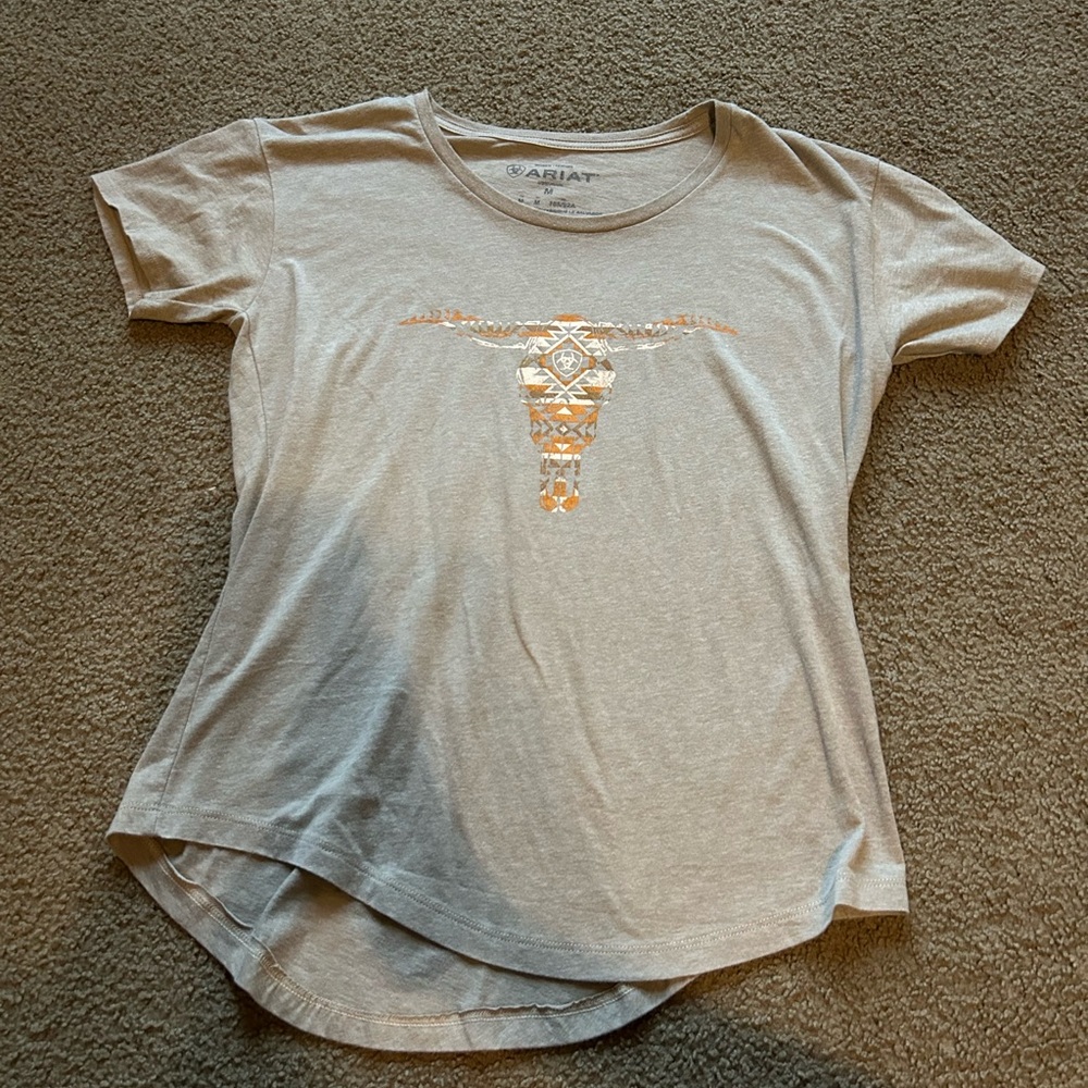 Ariat Gray High Low Polo T-Shirt